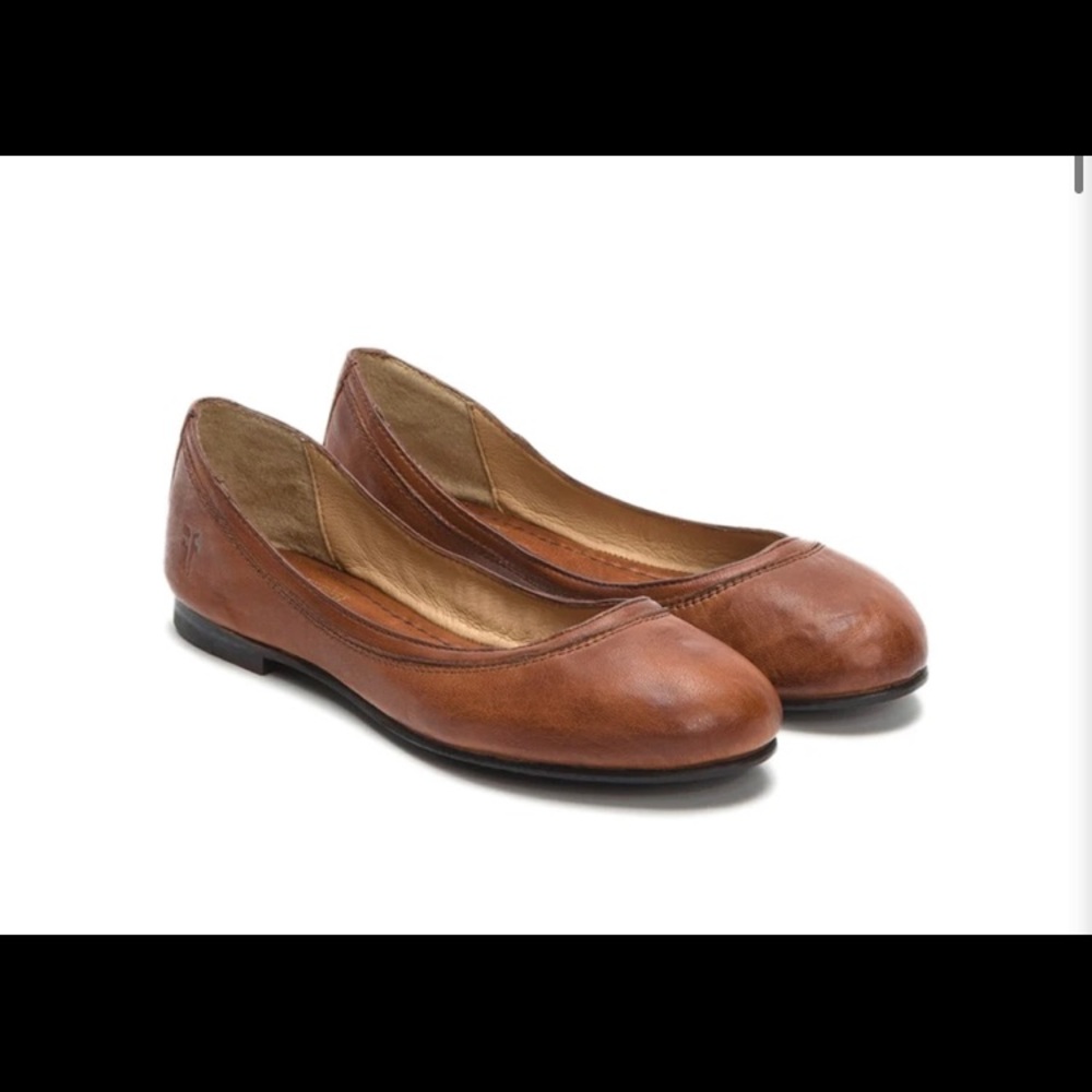 Frye Carson Ballet Shoes, Cognac, Size 11B